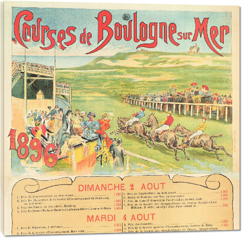 Toiles imprimées Poster ancien Courses de Chevaux à Boulogne sur Mer 