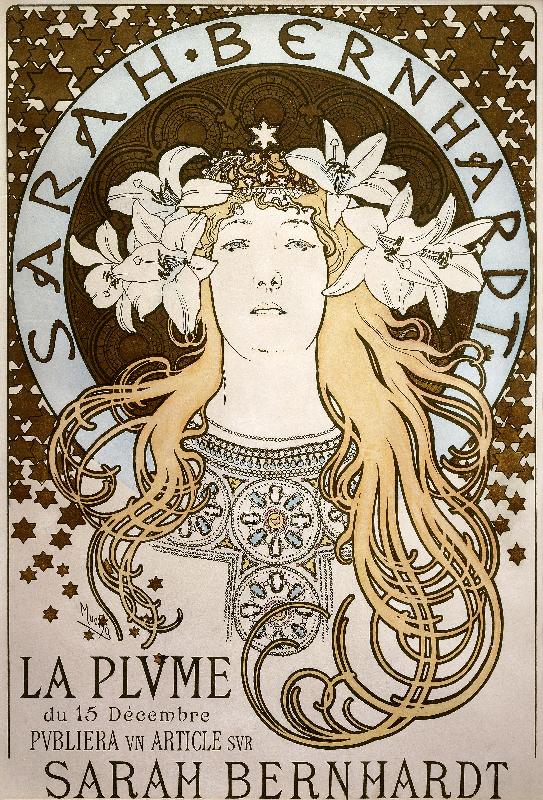 La Plume, avec Sarah Bernhardt, 1896 (lithographie en couleurs)