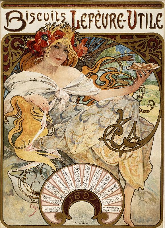 Biscuits Lefevre-Utille', conçu comme un calendrier pour 1897 (affiche)