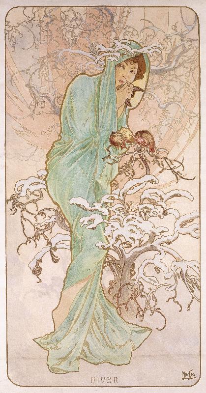 Hiver, vers 1896 (lithographie en couleurs)