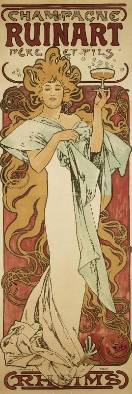 Champagne Ruinart, 1896 (lithographie en couleurs)