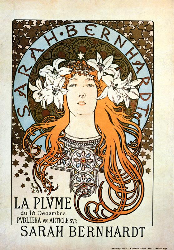 Sarah Bernhardt, “La Plume”, 15 décembre 1896 (coloris litho)