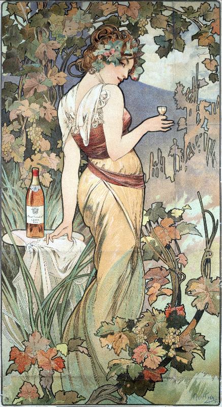 Affiche publicitaire pour le Cognac Bisquit, Dubouche, 1899