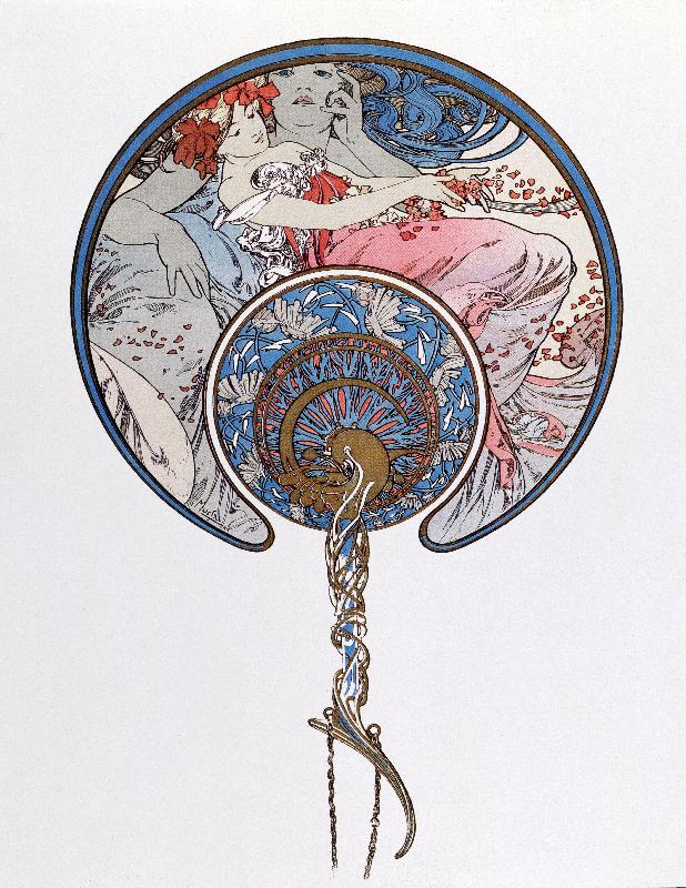 Le vent qui passe emporte la jeunesse Lithographie d'Alphonse Mucha (1860-1939) 1899 