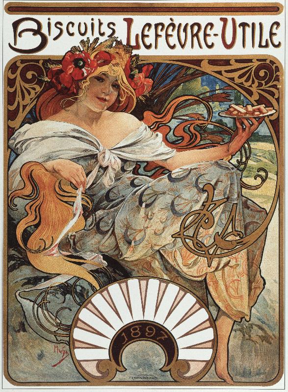 Affiche publicitaire pour Lefevre Utile Biscuits, 1897 (affiche)