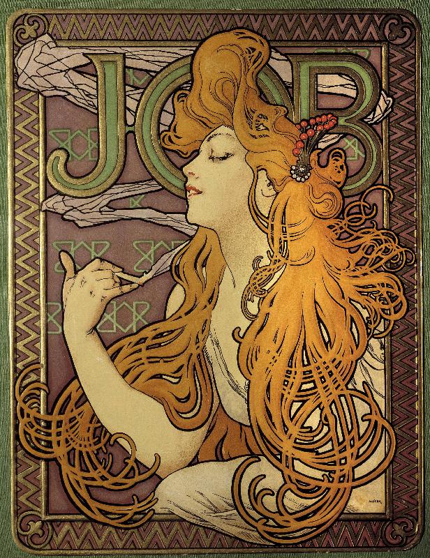 Affiche faisant la promotion du papier à cigarettes « Job », 1897 (lithographie)