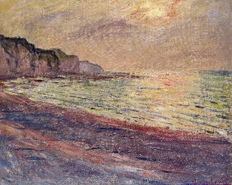 La plage de Pourville, levé du soleil, 1882