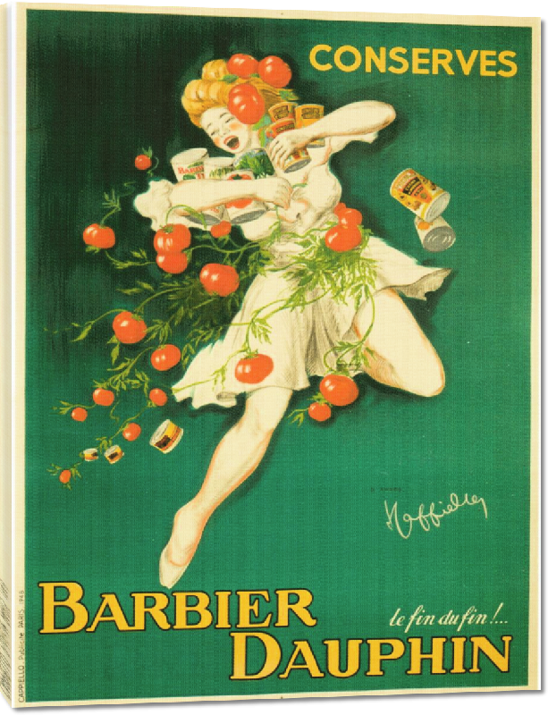 Toiles imprimées Poster vintage Barbier Dauphin conserves
