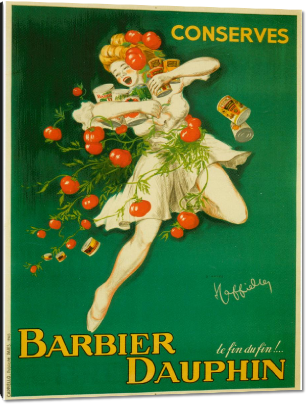 Impression sur aluminium Poster vintage Barbier Dauphin conserves
