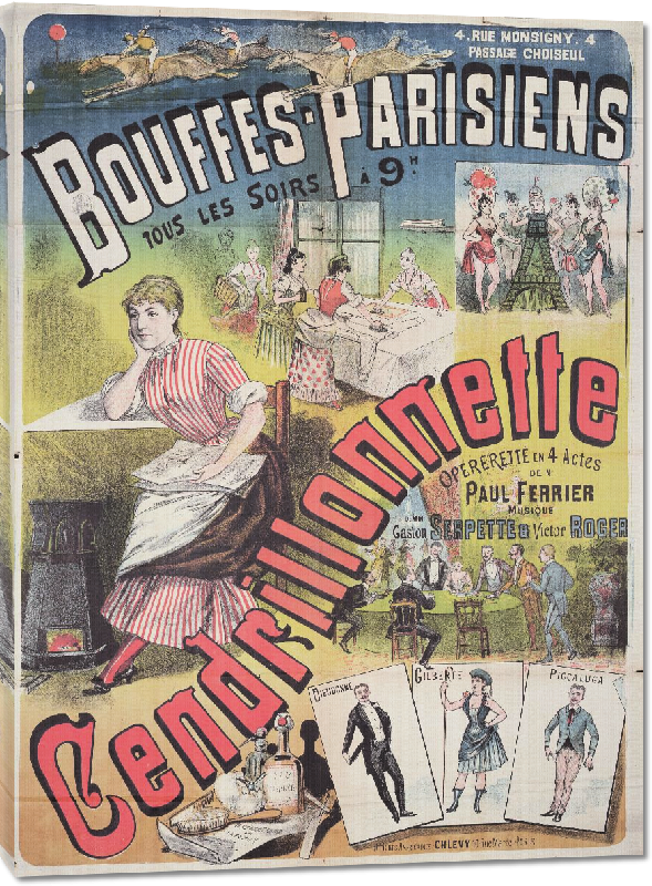 Toiles imprimées Affiche vintage de l'Operette Cendrillonnette Bouffés Parisiens