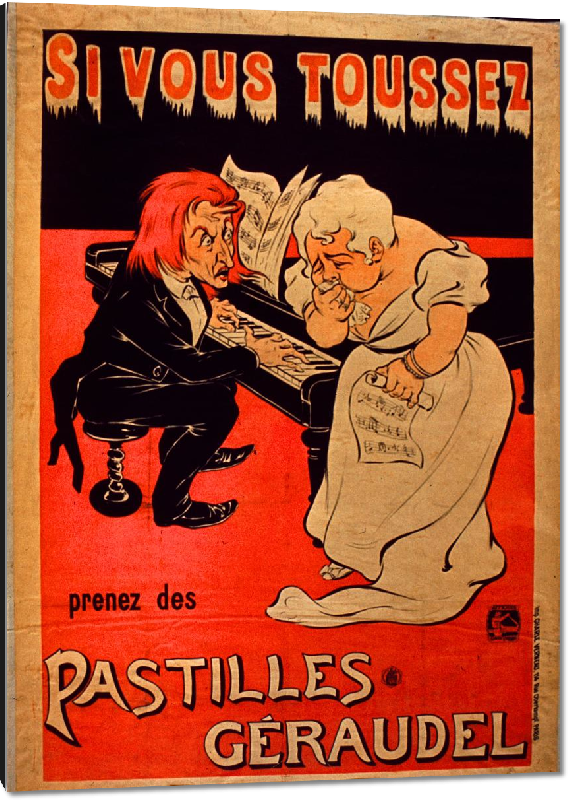 Impression sur aluminium Reproduction poster vintage Pastilles Géraudel