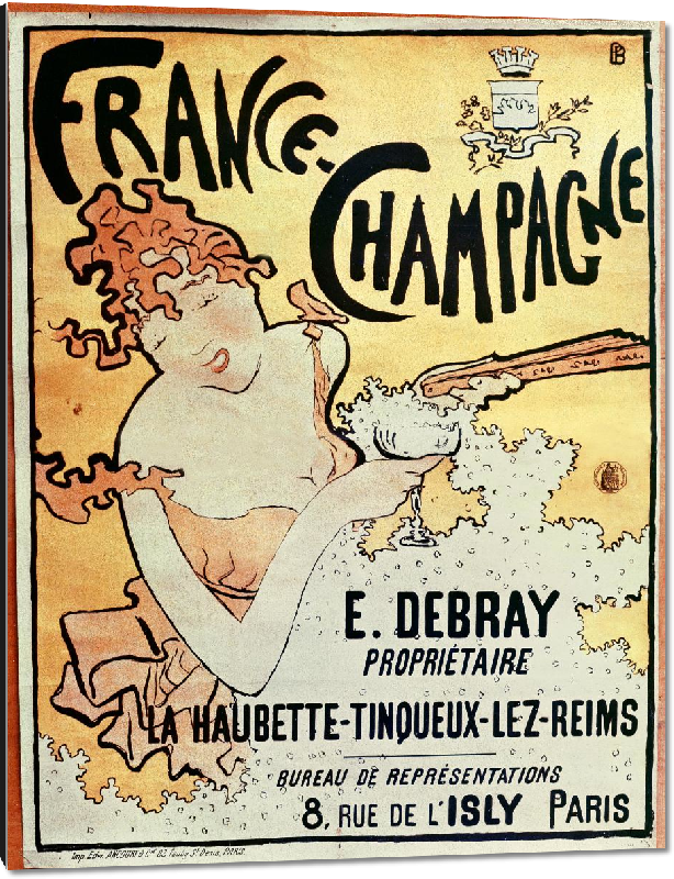Impression sur aluminium Reproduction poster France Champagne