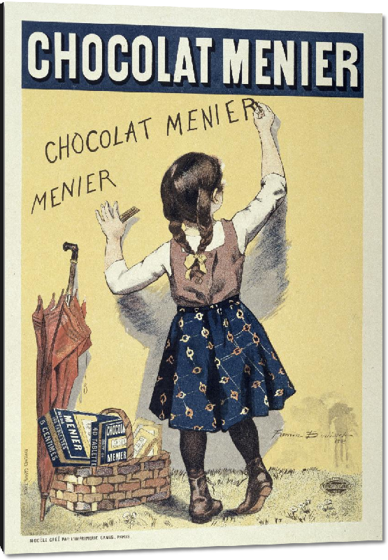 Impression sur aluminium reproduction affiche vintage Chocolat Menier