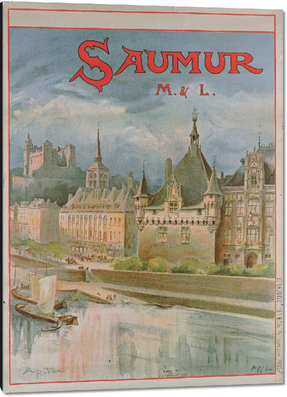 Impression sur aluminium Reproduction du poster vintage de Saumur 