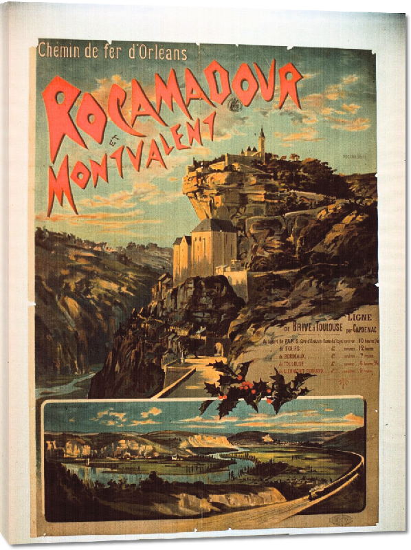 Toiles imprimées Repro affiche vintage Rocamadour et Montvaleny 