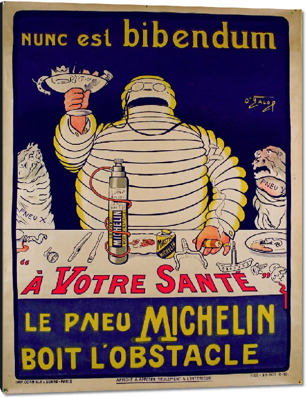 Impression sur aluminium Repro de poster ancien Michelin 