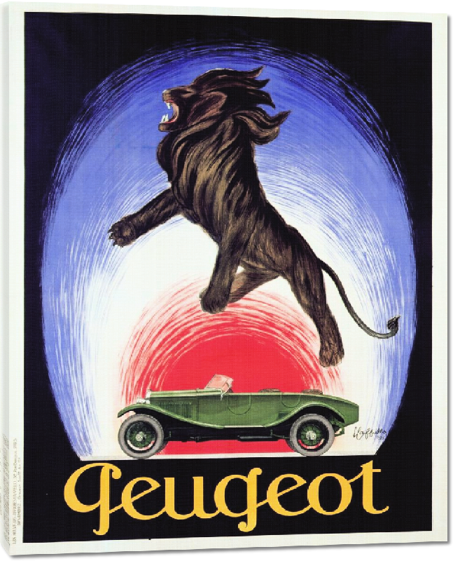 Toiles imprimées Copie affiche ancienne marque Peugeot 
