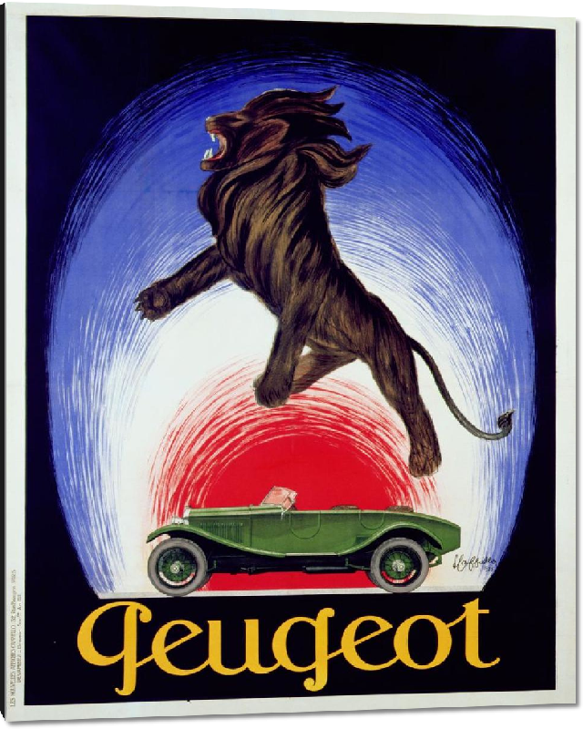 Impression sur aluminium Copie affiche ancienne marque Peugeot 