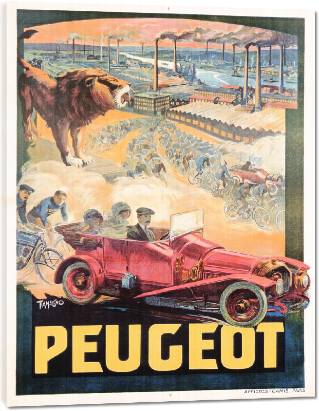 Toiles imprimées Repro poster vintage Peugeot 