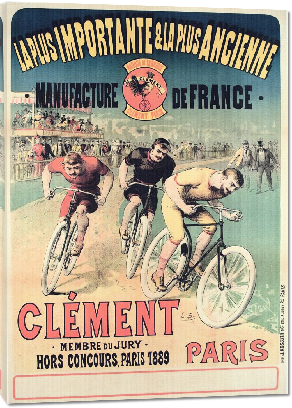 Toiles imprimées Copie poster vintage Cycles Clément 