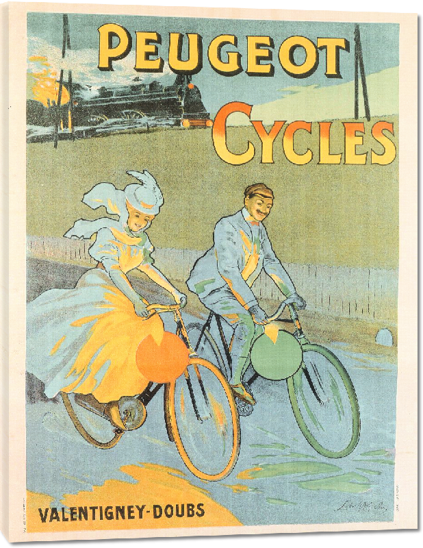 Toiles imprimées Affiche vintage des Cycles Peugeot 