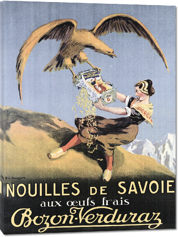 Toiles imprimées Reproduction poster ancien Nouilles de Savoie 