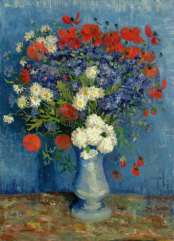 Vase avec bleuets et coquelicots, 1887