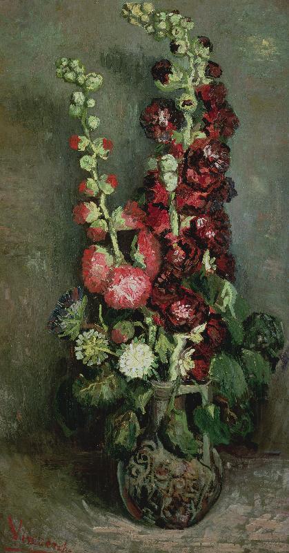 Vase de roses trémières, 1886