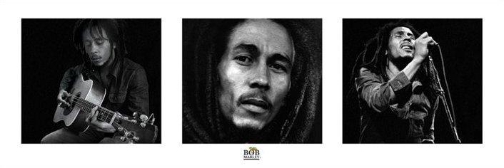 Affiche trio de Bob Marley en Noir et Blanc