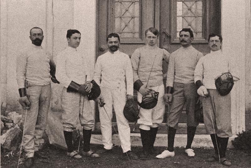 Equipe de France et de Grèce d'escrimes JO d'Athènes 1896