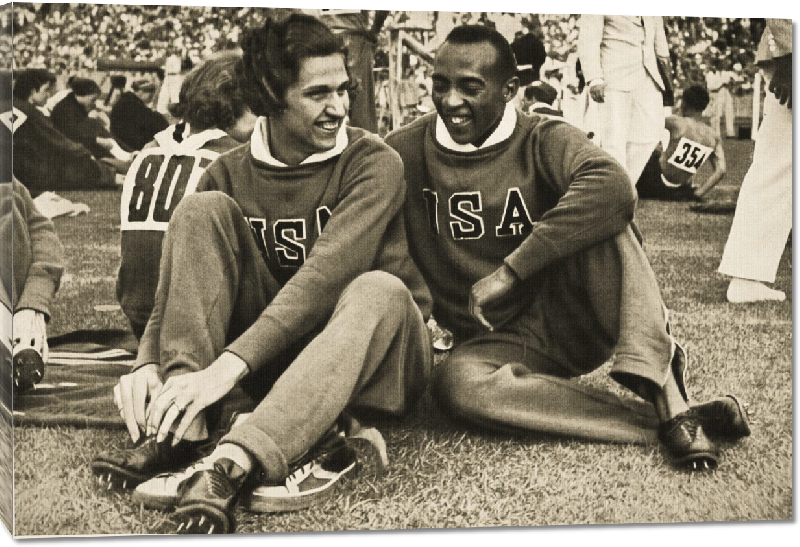 Toiles imprimées Helen Stephens et Jesse Ownes, les plus rapides du monde, étaient tous deux favoris pour remporter une médaille d'or