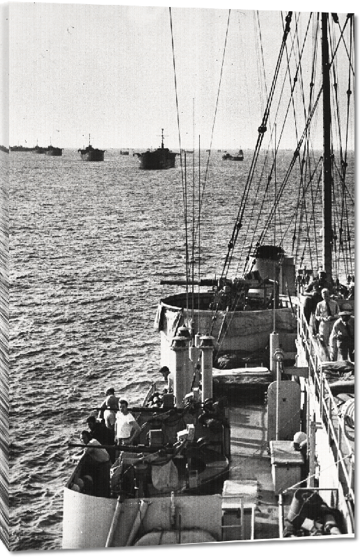 Toiles imprimées  Opération Anvil Dragoon, manœuvres préparatoires en mer Méditerranée, 1944