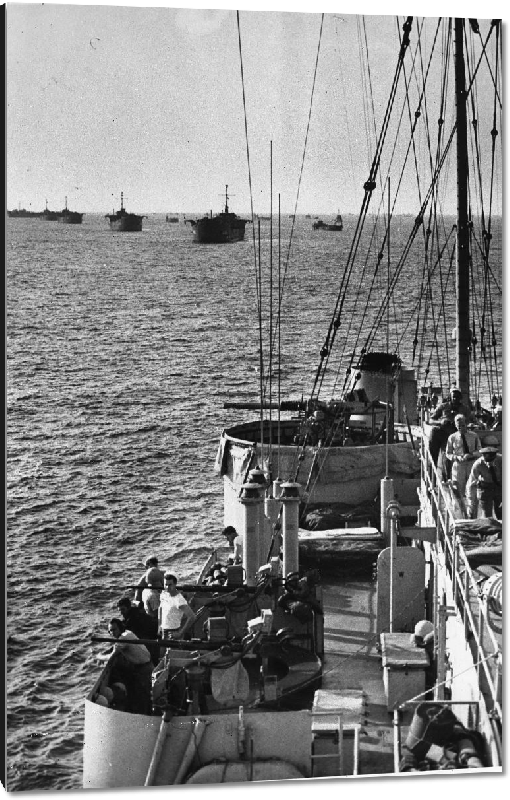 Impression sur aluminium  Opération Anvil Dragoon, manœuvres préparatoires en mer Méditerranée, 1944