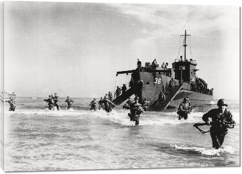 Toiles imprimées  Opération Anvil Dragoon, US Force Delta débarque sur la plage de La Nartelle, 1944