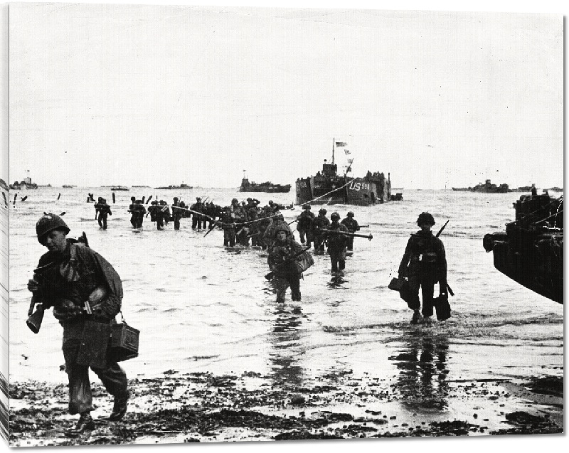 Toiles imprimées Débarquement en Normandie le 6 juin 1944, Les troupes alliées débarquent sur Utah Beach