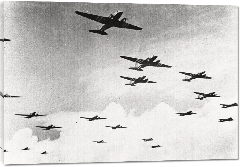 Toiles imprimées Opération Anvil Dragoon, Us Air Force prête à larguer des parachutistes, Provence, 1944