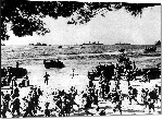 Impression sur aluminium Sur la plage de Cavalaire, débarquement du bataillon français, 1944