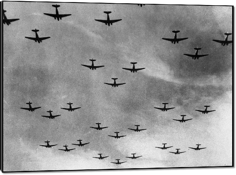 Impression sur aluminium Opération Anvil Dragoon : avions de l'USAF transportant les Paras alliés en Provence, 1944