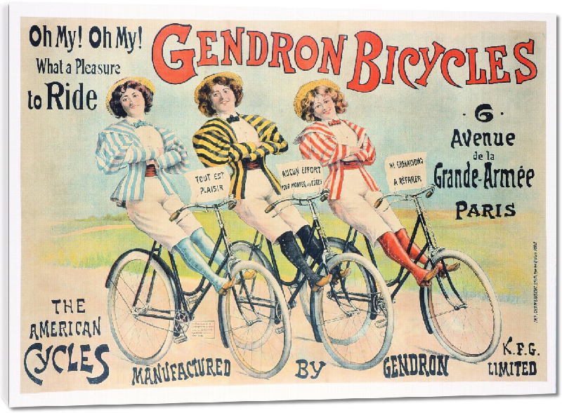 Toiles imprimées  Affiche publicitaire des vélos Gendron, éditée par Chambrelent, Paris