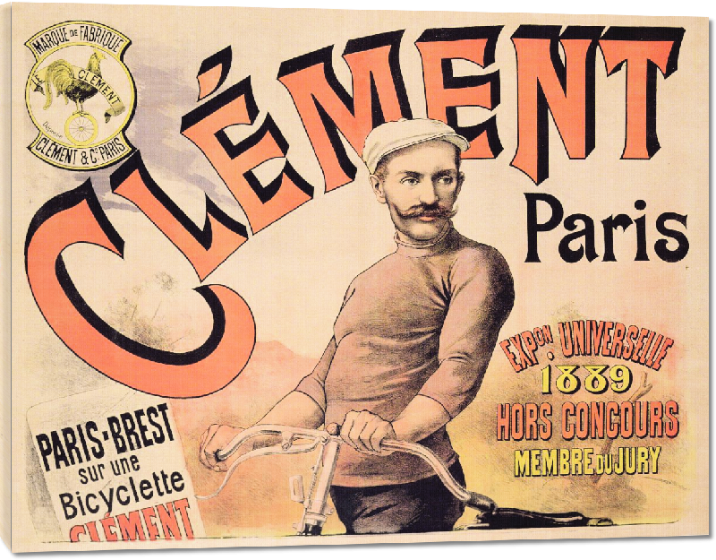 Toiles imprimées Affiche publicitaire des vélos Clément, 1889