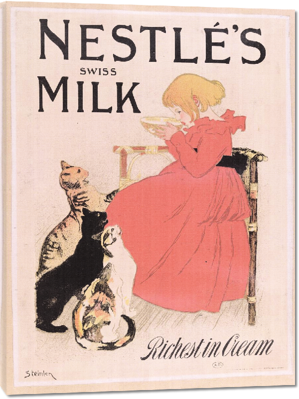 Toiles imprimées Affiche publicitaire du lait suisse de Nestlé, fin du XIXe siècle