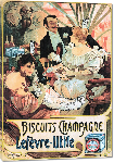 Toiles imprimées  Affiche publicitaire Biscuits Champagne Lefèvre-Utile, 1896