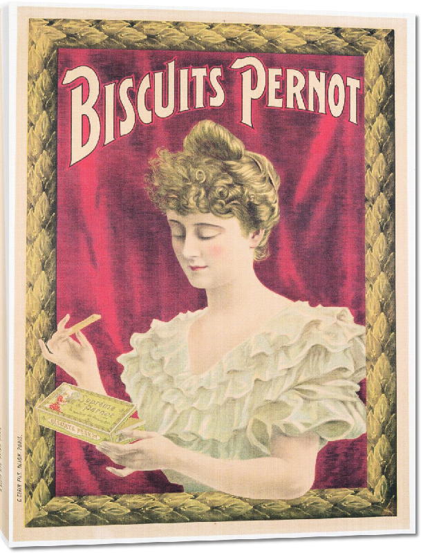 Toiles imprimées Affiche publicitaire des biscuits Pernot, vers 1902