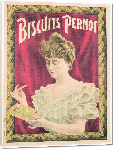 Toiles imprimées Affiche publicitaire des biscuits Pernot, vers 1902