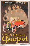 Impression sur aluminium Publicité pour Peugeot, vers 1910