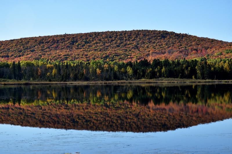 Reflet sur le lac en automne
