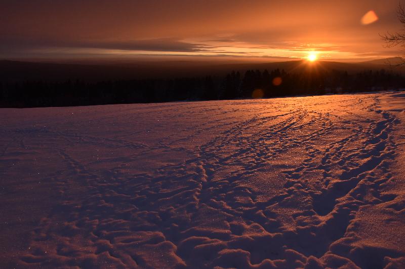 Un lever de soleil un matin froid