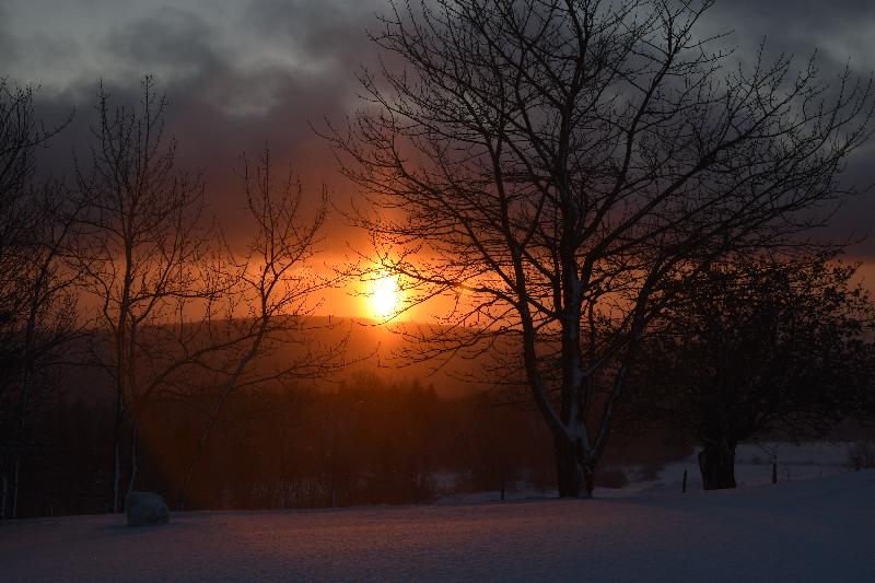 Un lever de soleil un matin d'hiver