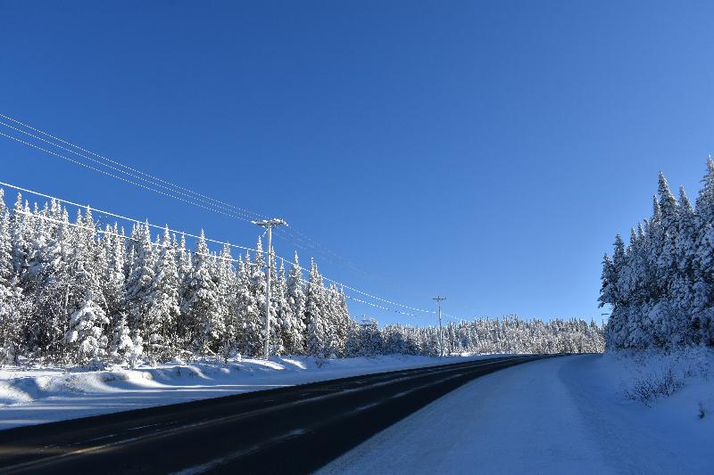 Une route de campagne en hiver