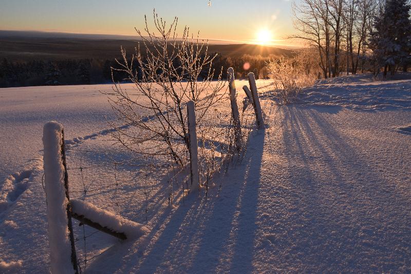 Un lever de soleil un matin froid